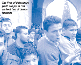 The lives of Palestinian youth are put at risk on front line of demonstrations