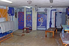 Inside communal bomb shelter
