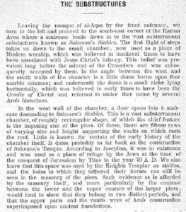 Waqf guidebook, 1925, excerpt Substructures page