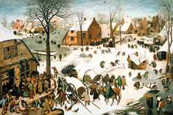 12-1-09 pic christmas-01-s A blanket of snow covers the little town of Bethlehem, in Pieter Bruegel’s oil painting from 1566.