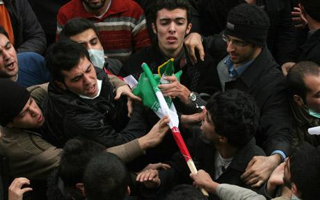 12-7-09 pic iranian protesters Clashes break out during anti-government protests in Tehran, Iran Photo: EPA