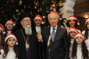 President Peres with Archbishop Chacour. Photo: Mark Neyman/GPO