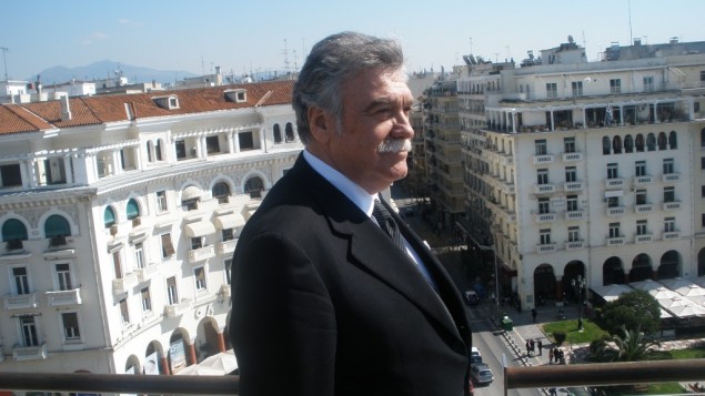 Greek Jewish community head David Saltiel (photo credit: Gavriel Fiske/Times of Israel)