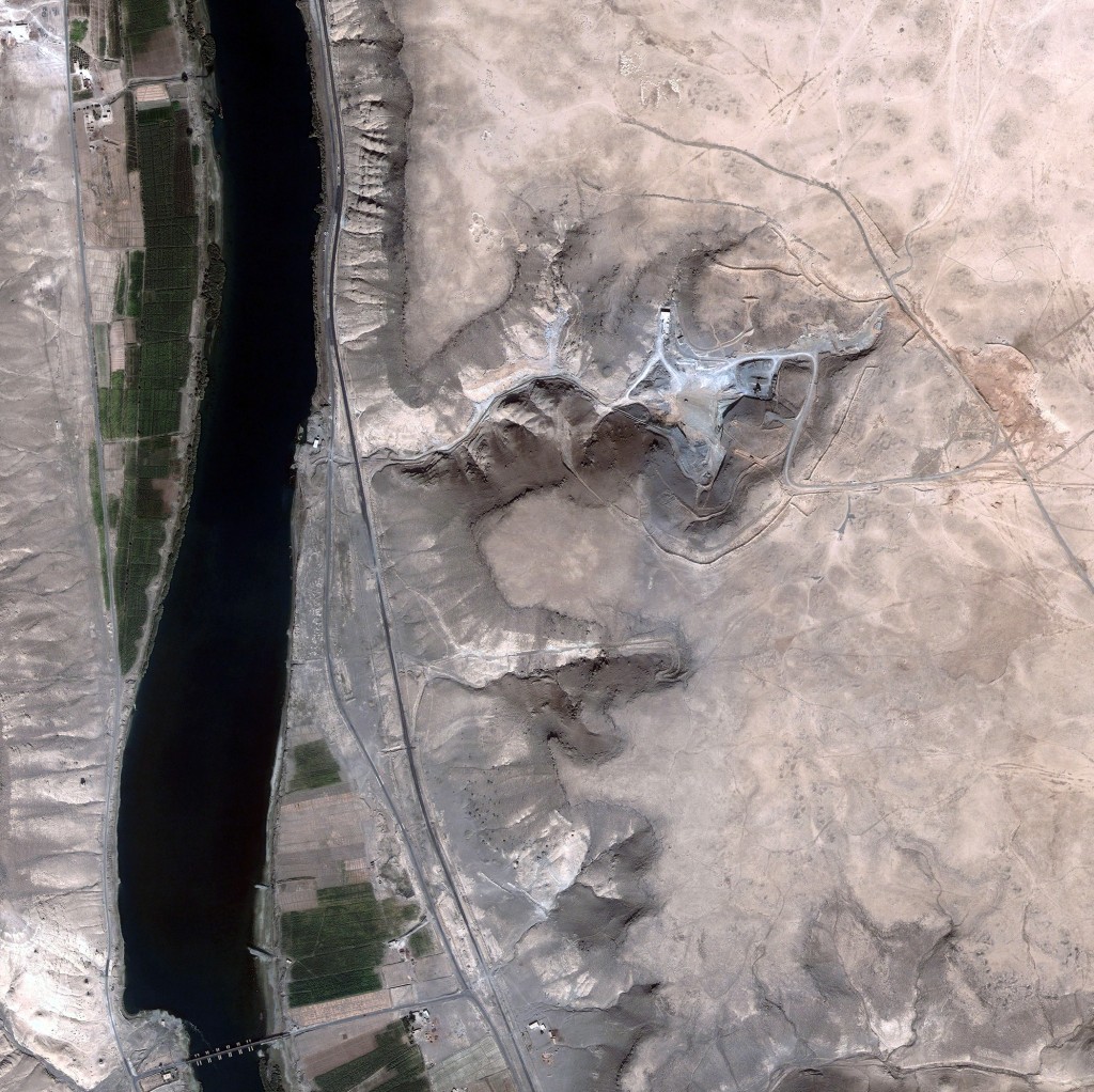 From above: A satellite image of the Syrian reactor site one month after it was bombed by Israeli forces in September 2007.