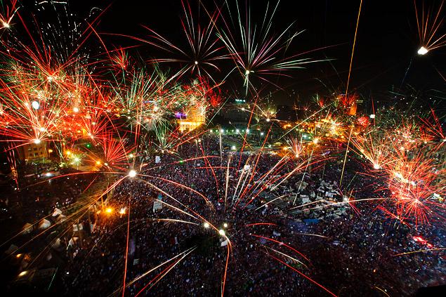 AMR NABIL/AP Fireworks explode over Tahrir Square on July 3 as throngs of protesters celebrate the removal of Islamist President Mohammed Morsi. Read more: http://www.nydailynews.com/opinion/coups-advance-democracy-article-1.1391469#ixzz2YTTuFKmM