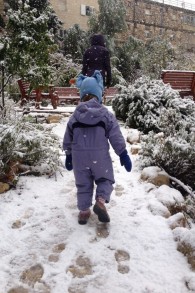 Snow in Jerusalem, Thursday, December 12, 2013 (photo credit: Mitch Ginsburg/Times of Israel)