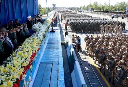 Iranian President Hassan Rouhani attends National Army Day parade in Tehran, Sunday April 17, 2016 | Photo credit: Reuters