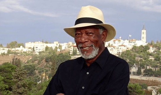 Morgan Freeman in Jerusalem (Facebook)