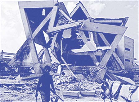 Magen David Synagogue in Gaza, after